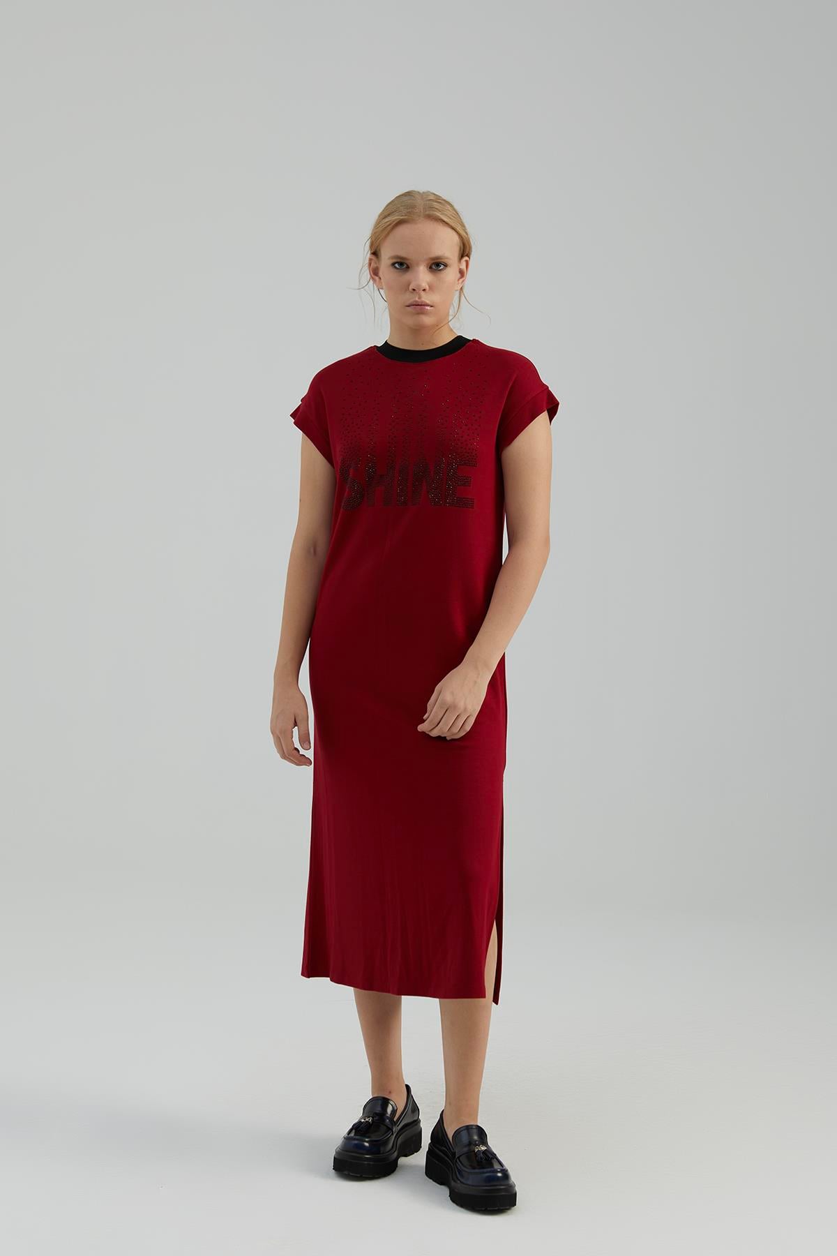 QUCA 1509 ELBİSE KIRMIZI