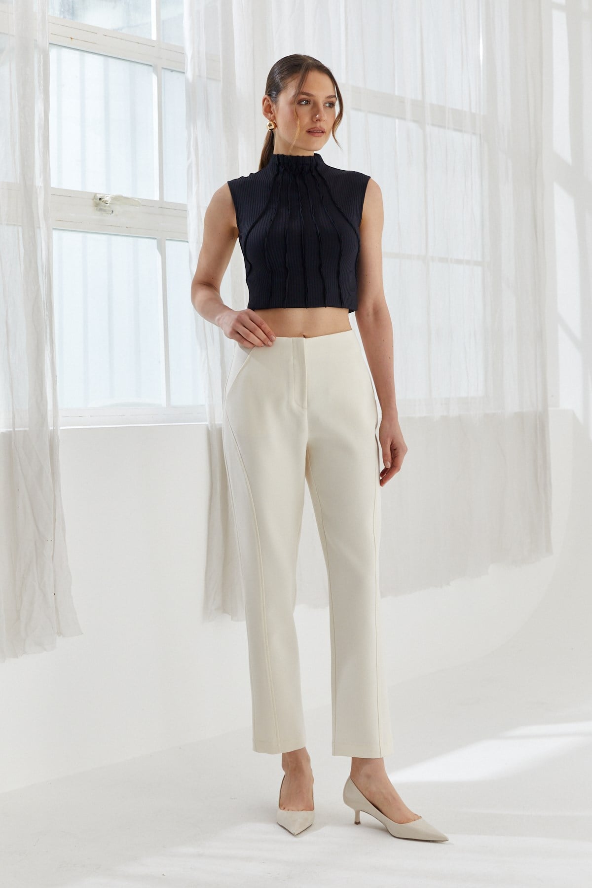 NAAR 32233 PANTOLON KREM