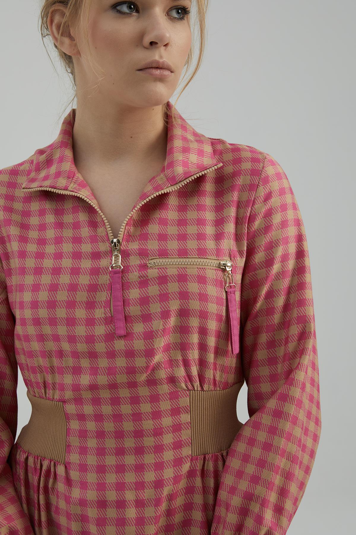 NAAR 51108 ELBİSE CAMEL/PEMBE · 2