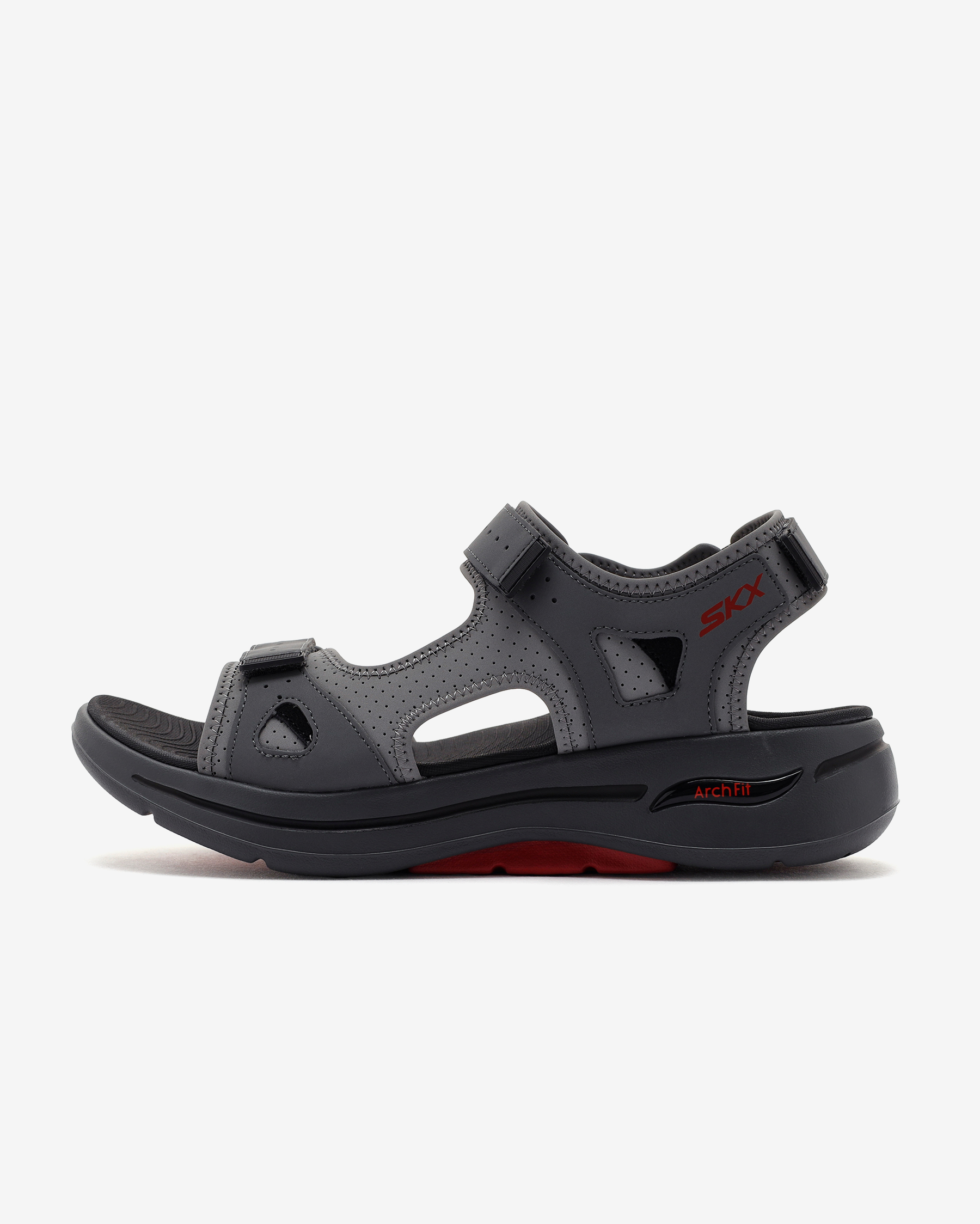 Skechers Go Walk Arch Fit Sandal - Mission Ii 229064 CCRD Erkek Gri Sandalet