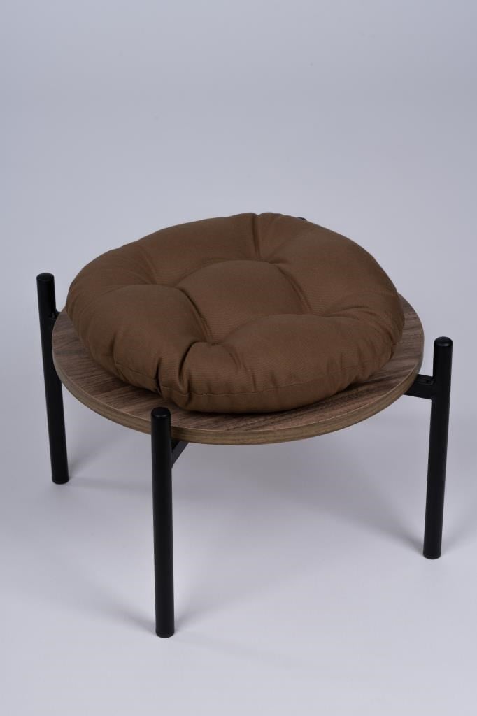 Defne Yuvarlak Sandalye-Tabure Minderi 37 cm kahve