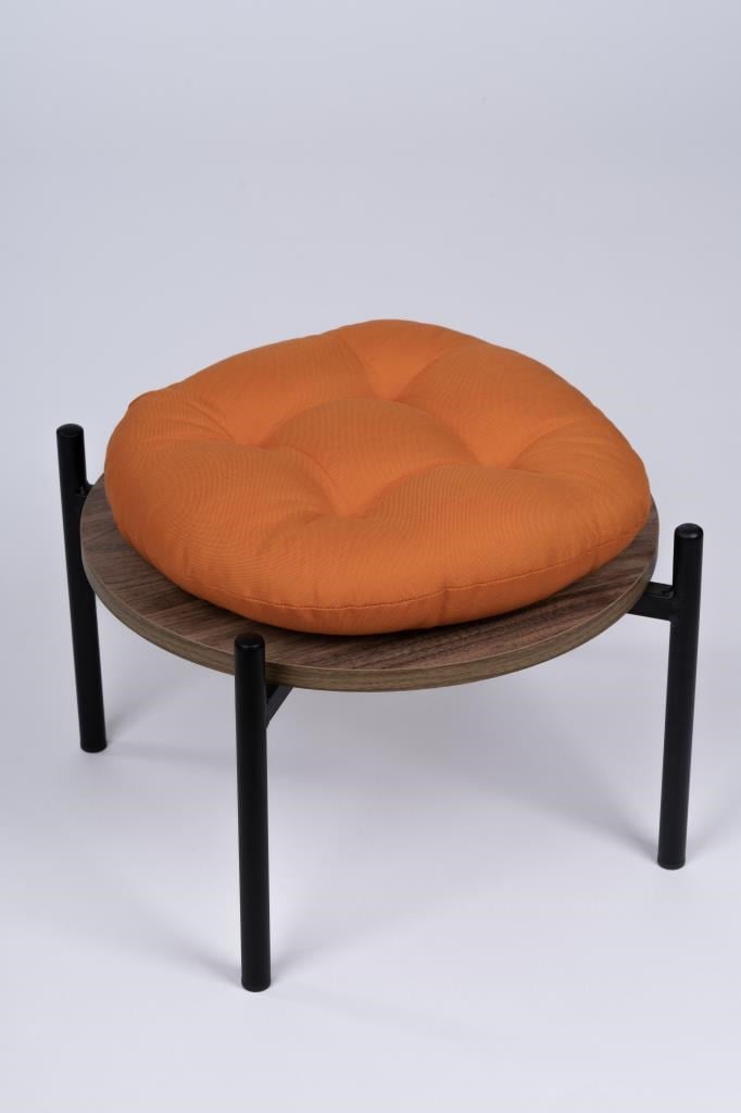 Defne Yuvarlak Sandalye-Tabure Minderi 37 cm turuncu