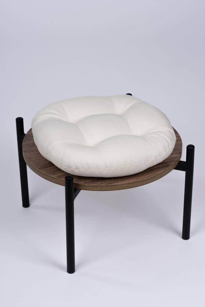 Defne Yuvarlak Sandalye-Tabure Minderi 37 cm krem