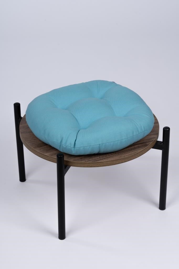 Defne Yuvarlak Sandalye-Tabure Minderi 37 cm turkuaz