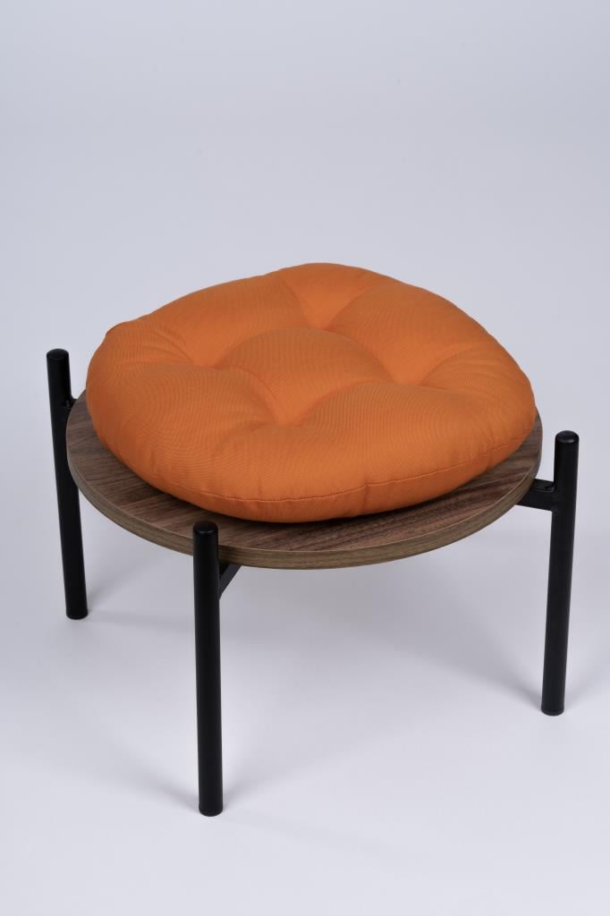 Defne Yuvarlak Sandalye-Tabure Minderi 37 cm turuncu