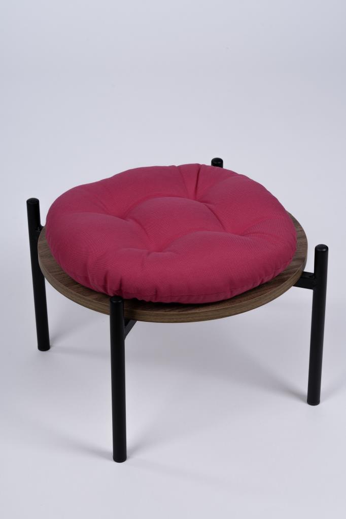 Defne Yuvarlak Sandalye-Tabure Minderi 37 cm fuşya