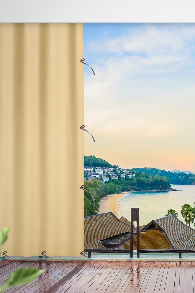 Her ölçüde ENXBOY Seçenekli Bağcıklı Balkon Perdesi-Balkon Brandası Krem