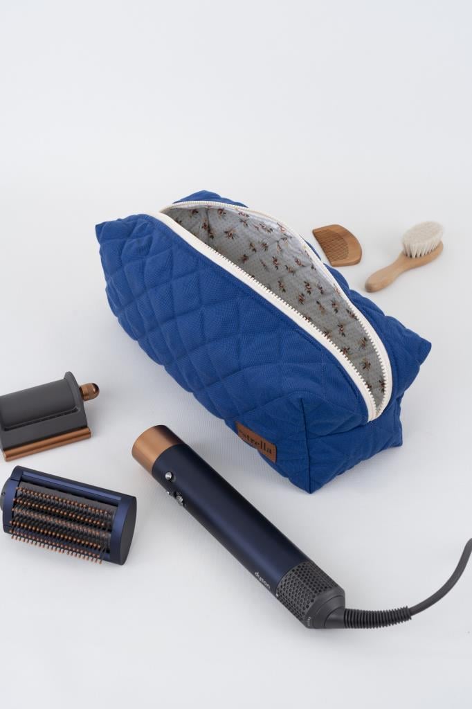 Kare MAVİ Dyson Airwrap ve Tüm Saç Şekillendiriniz için XL Boy Çanta Seyahat Çantası MAVİ