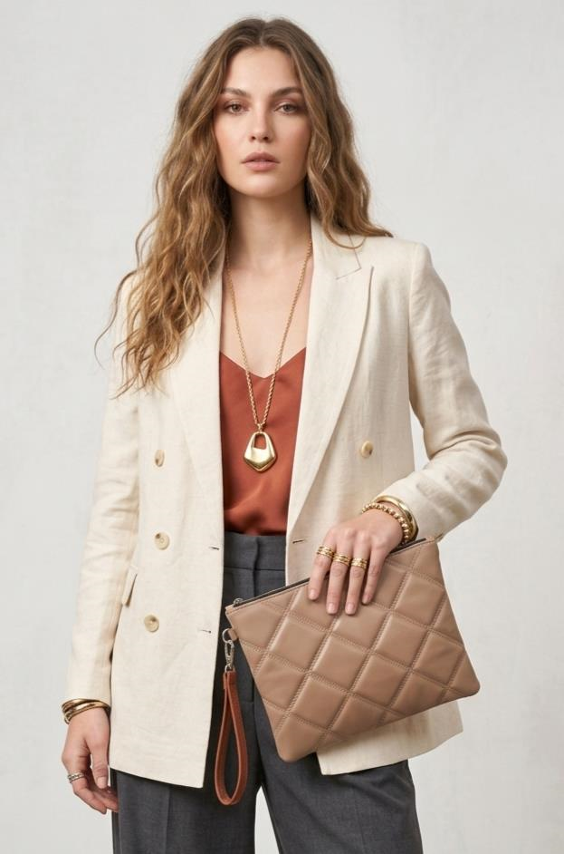 Lavita Portföy & Clutch Çanta Çıkarılabilir Bileklik Askılı TABA 25 x 19 cm