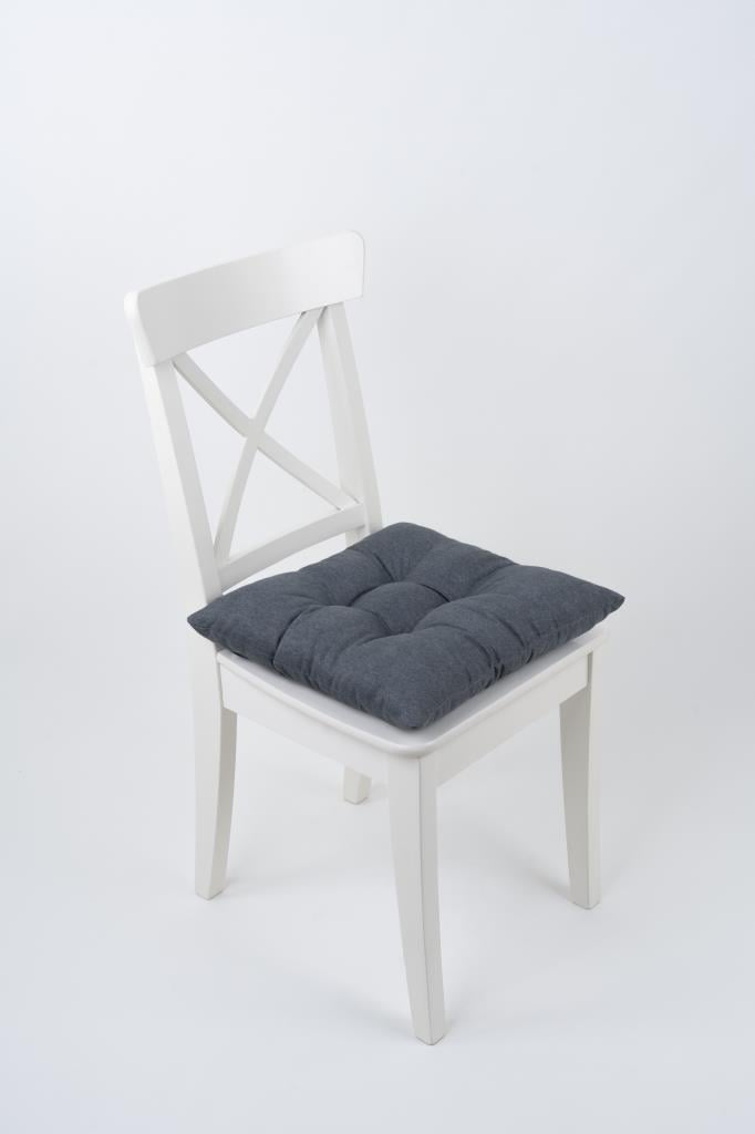 Altınpamuk Beta Pofidik Antrasit Sandalye Minderi Bağcıklı 40x40cm