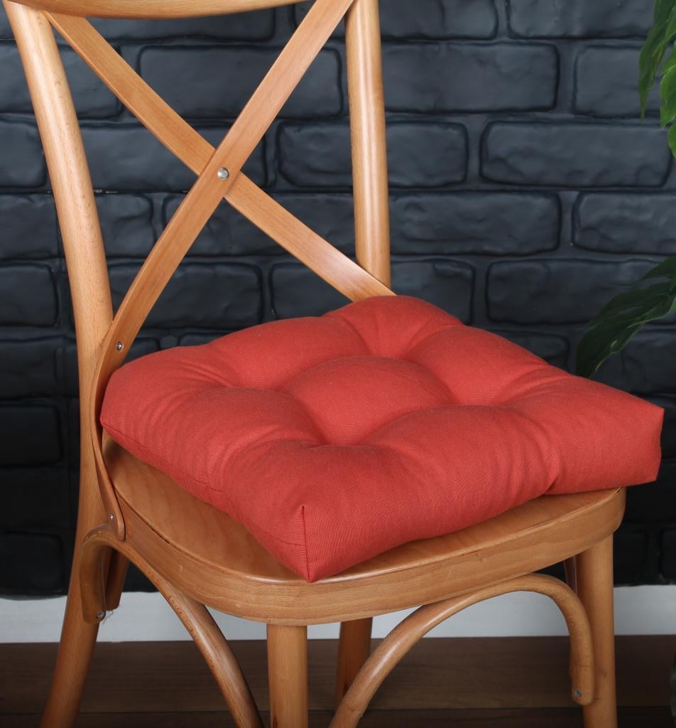 Altınpamuk GOLD Pofidik Kiremit Sandalye Minderi Özel Dikişli Bağcıklı 40x40cm