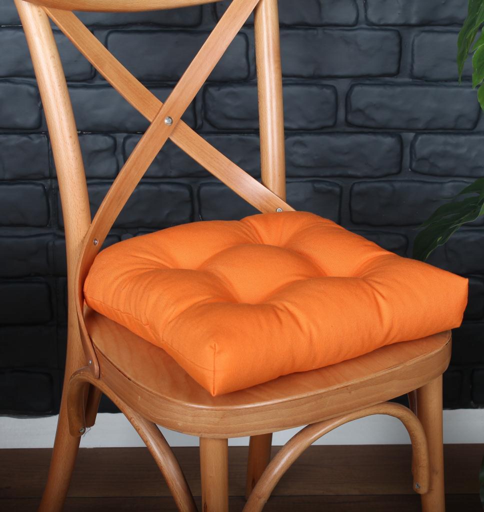 Altınpamuk GOLD Pofidik Turuncu Sandalye Minderi Özel Dikişli Bağcıklı 40x40cm