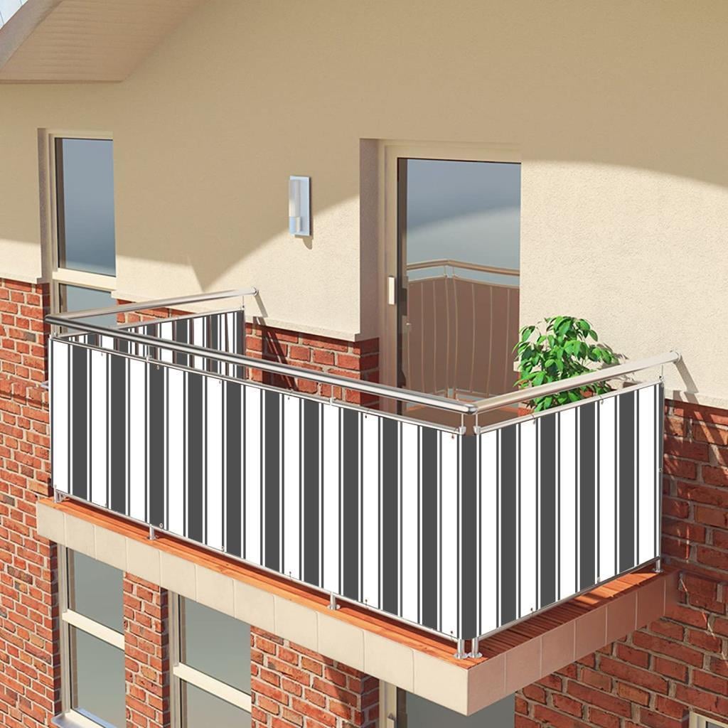 Balkon Demiri Perdesi Korkuluk Perdesi GRİ BEYAZ Her ölçüde BOY X EN Metal Halkalı