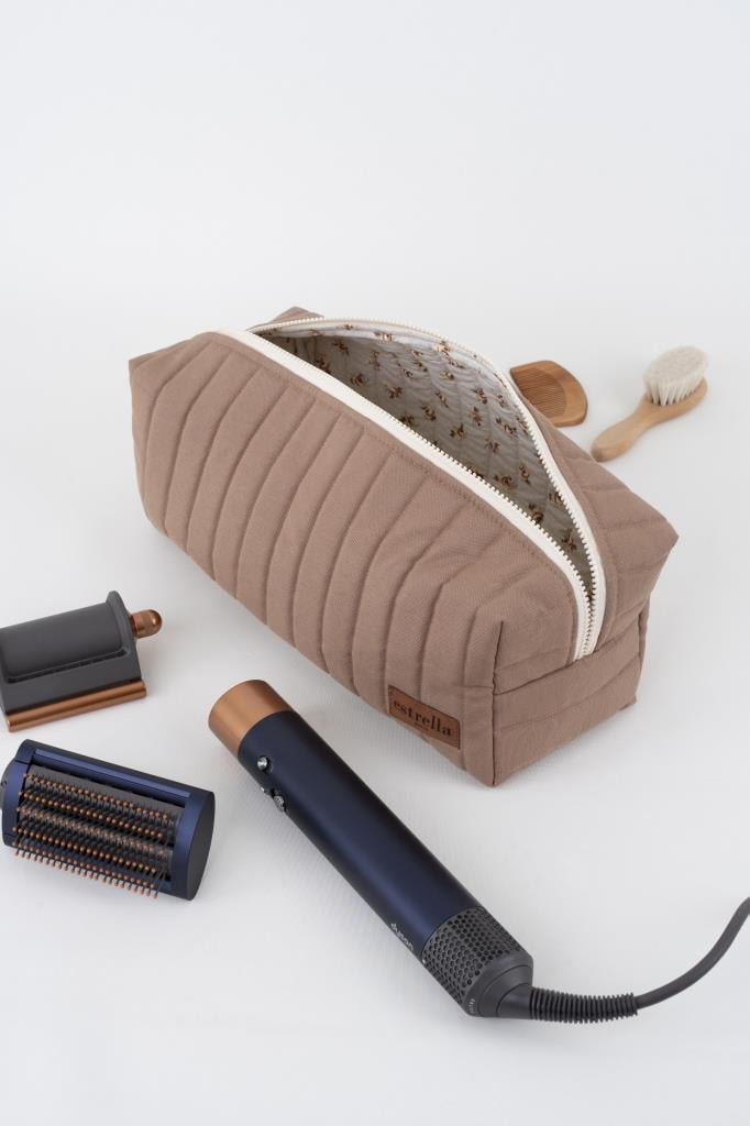 Çizgi KAHVE Dyson Airwrap ve Tüm Saç Şekillendiriniz için XL Boy Çanta Seyahat Çantası KAHVE