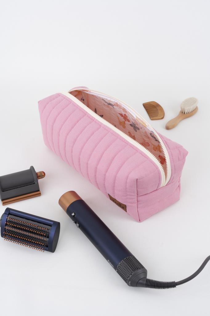 Çizgi PEMBE Dyson Airwrap ve Tüm Saç Şekillendiriniz için XL Boy Çanta Seyahat Çantası PEMBE