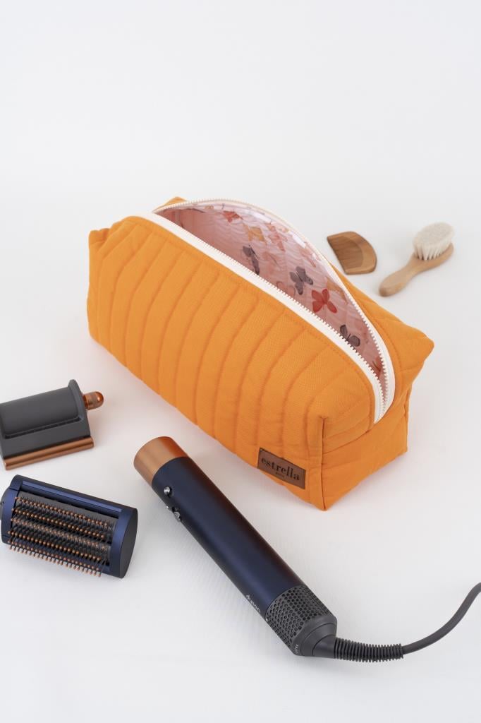 Çizgi TURUNCU Dyson Airwrap ve Tüm Saç Şekillendiriniz için XL Boy Çanta Seyahat Çantası TURUNCU