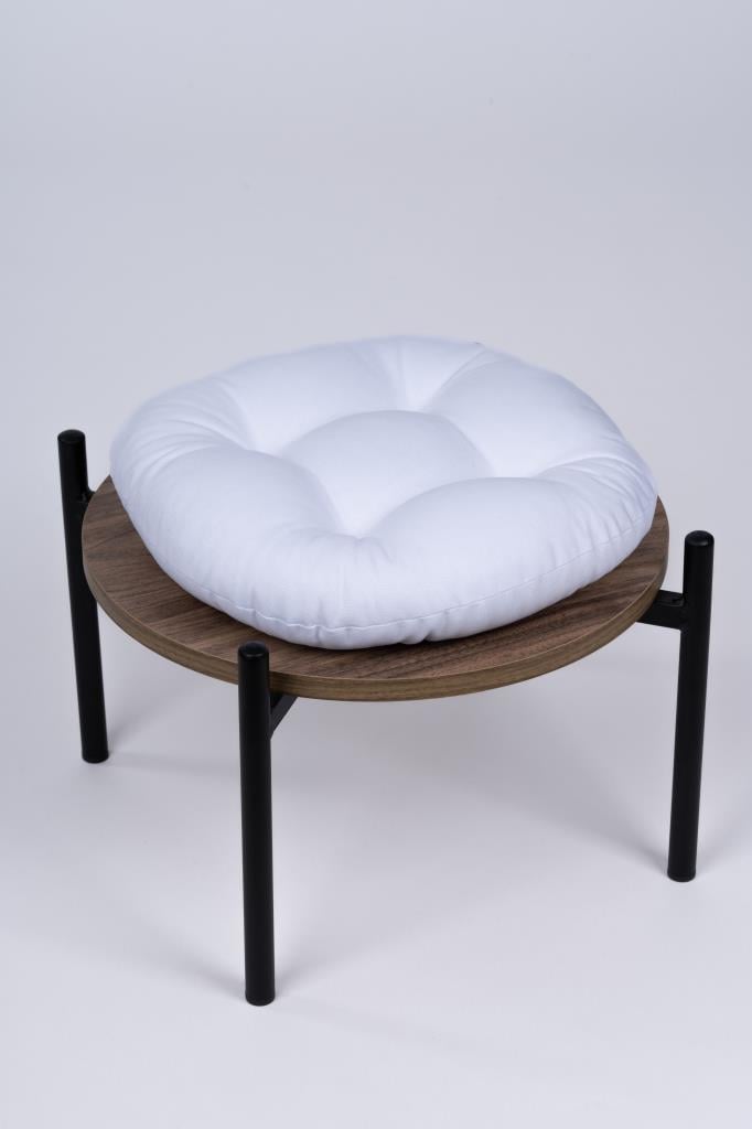 Defne Yuvarlak Sandalye-Tabure Minderi 37 cm beyaz