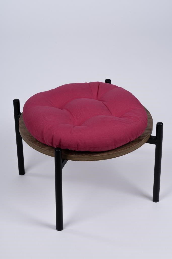 Defne Yuvarlak Sandalye-Tabure Minderi 37 cm fuşya