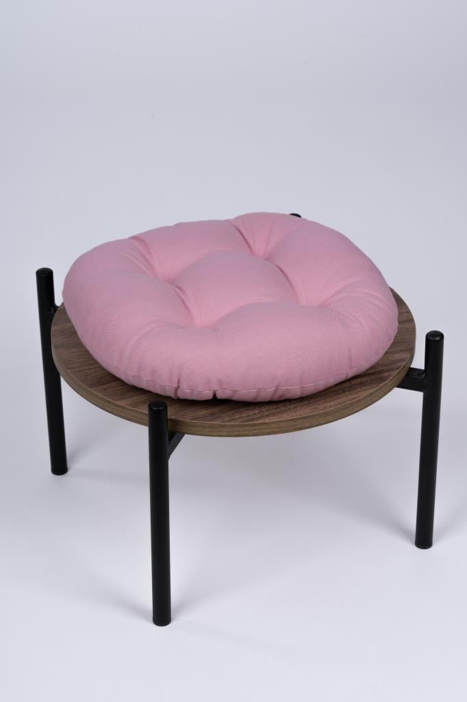 Defne Yuvarlak Sandalye-Tabure Minderi 37 cm pembe