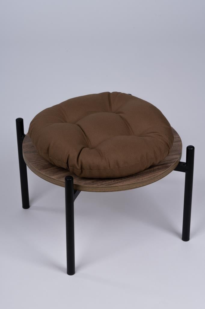 Defne Yuvarlak Sandalye-Tabure Minderi 37 cm kahve