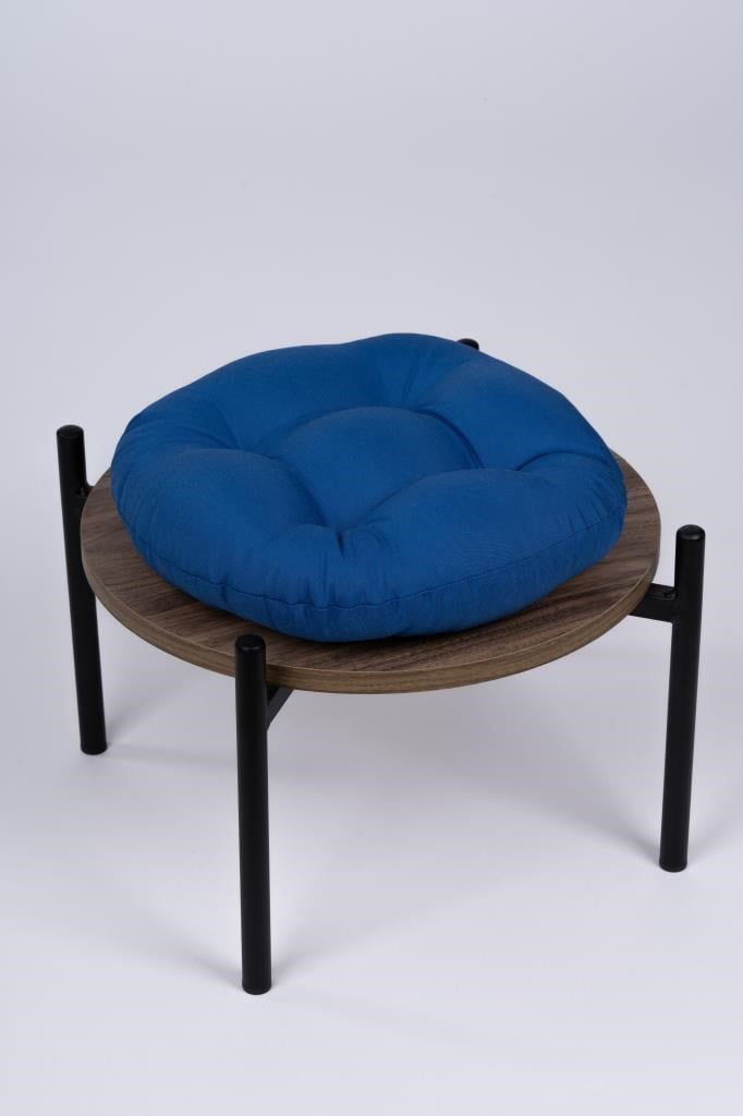 Defne Yuvarlak Sandalye-Tabure Minderi 37 cm mavi 