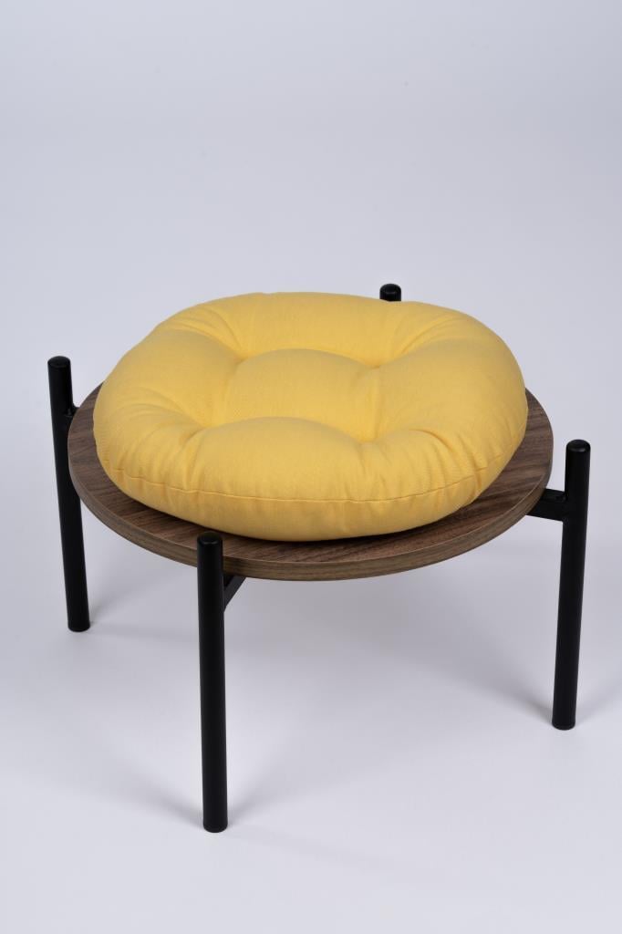 Defne Yuvarlak Sandalye-Tabure Minderi 37 cm sarı