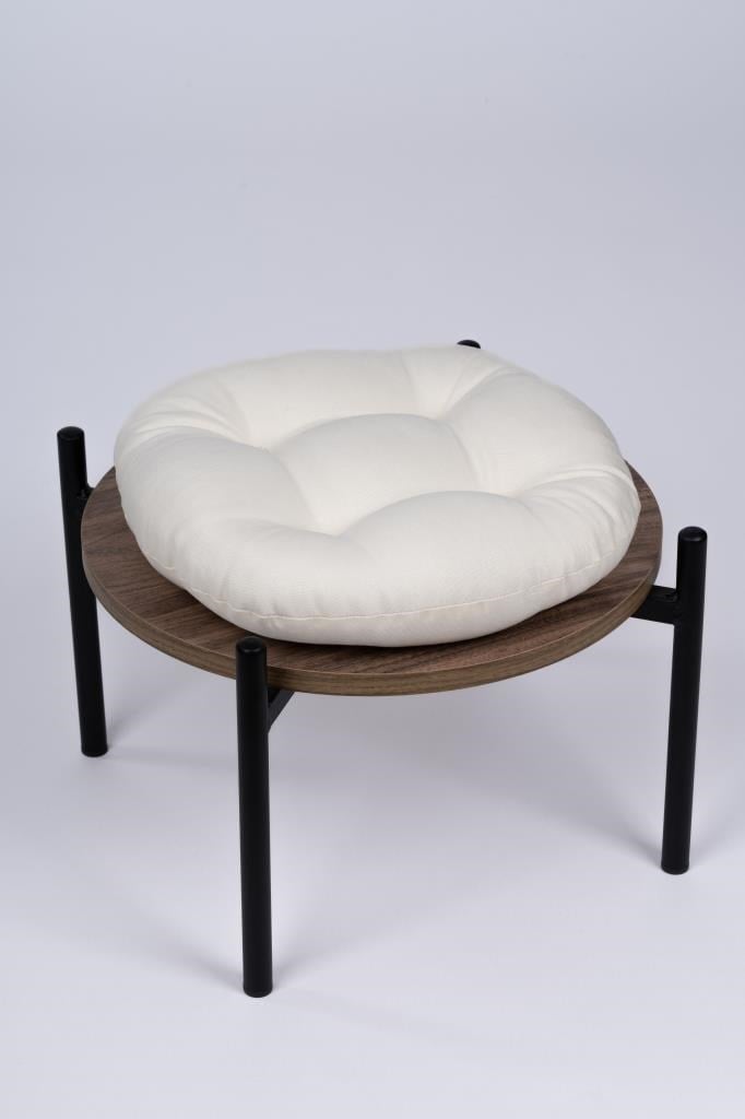 Defne Yuvarlak Sandalye-Tabure Minderi 37 cm krem