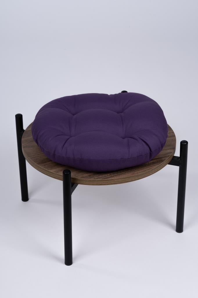 Defne Yuvarlak Sandalye-Tabure Minderi 37 cm mor