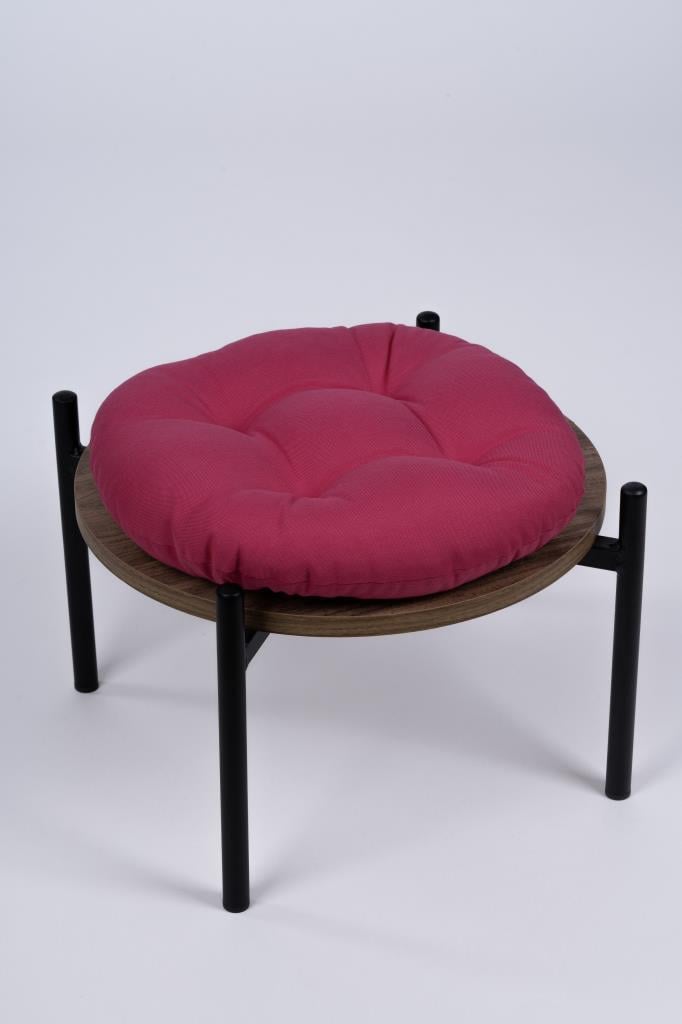 Defne Yuvarlak Sandalye-Tabure Minderi 37 cm fuşya