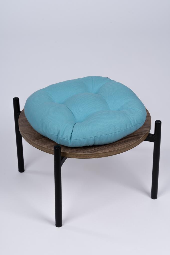 Defne Yuvarlak Sandalye-Tabure Minderi 37 cm turkuaz
