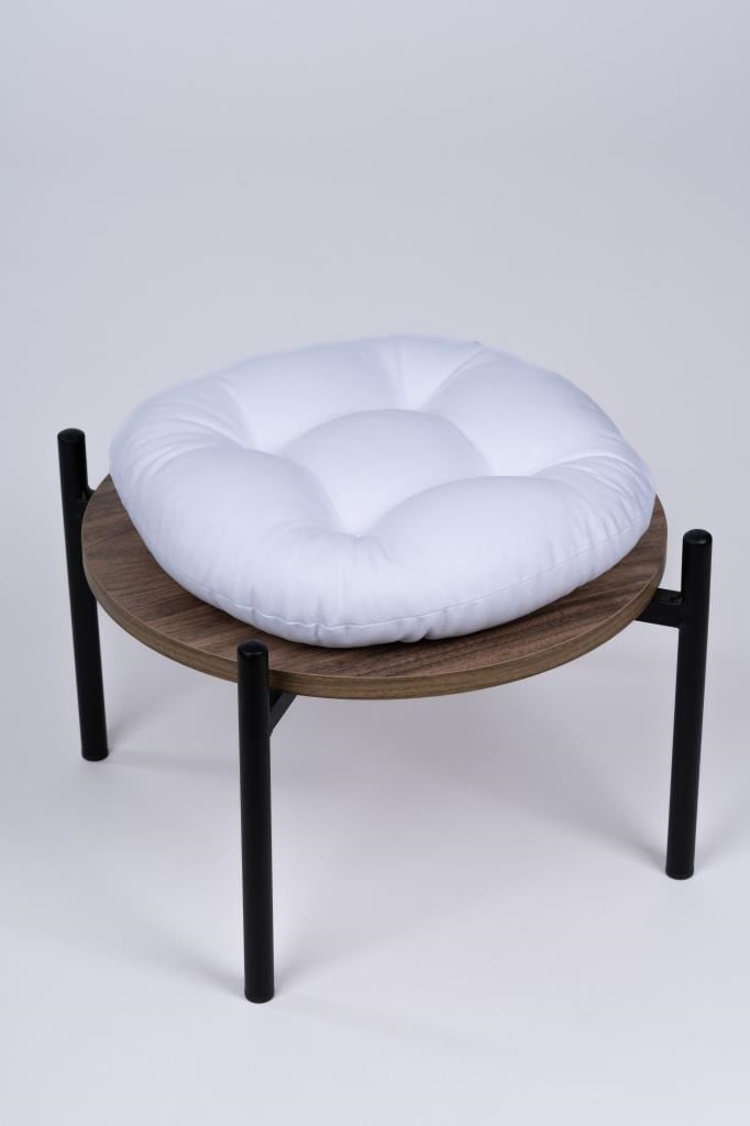 Defne Yuvarlak Sandalye-Tabure Minderi 37 cm beyaz