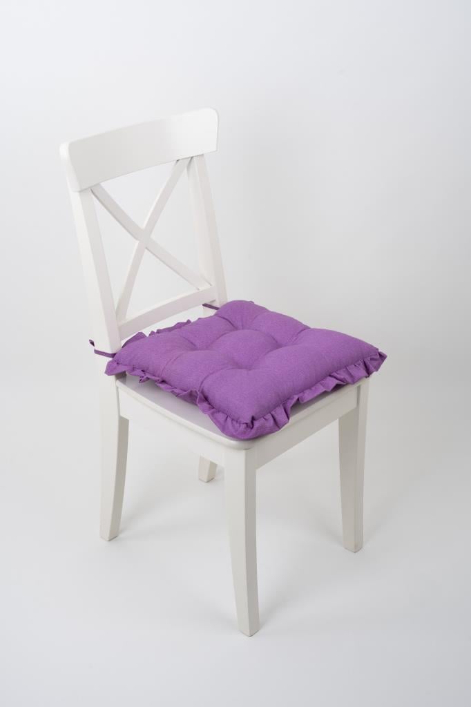 FANCY FIRFIRLI Pofidik MOR Sandalye Minderi Bağcıklı 42x42cm