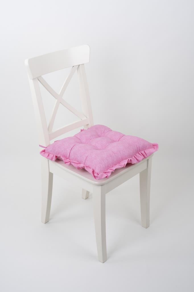 FANCY FIRFIRLI Pofidik PEMBE Sandalye Minderi Bağcıklı 42x42cm