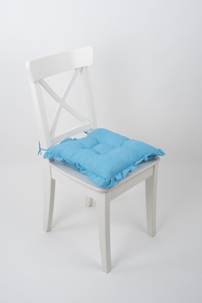 FANCY FIRFIRLI Pofidik TURKUAZ Sandalye Minderi Bağcıklı 42x42cm