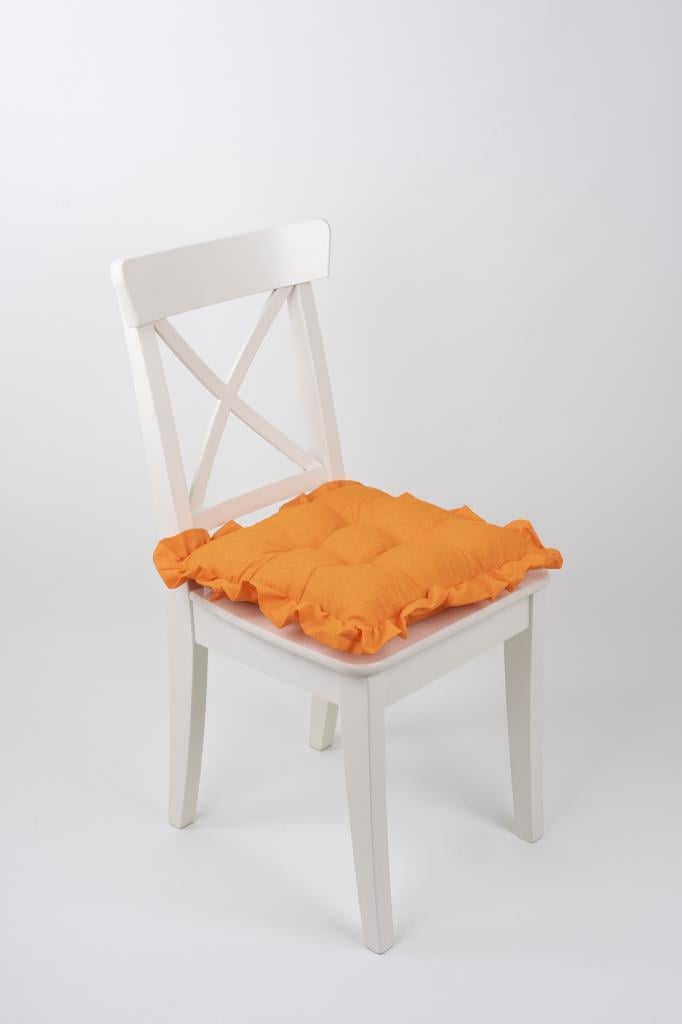 FANCY FIRFIRLI Pofidik TURUNCU Sandalye Minderi Bağcıklı 42x42cm