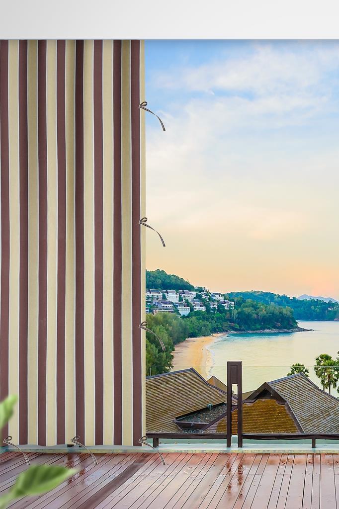 Her ölçüde ENXBOY Seçenekli Bağcıklı Balkon Perdesi-Balkon Brandası Kahve krem