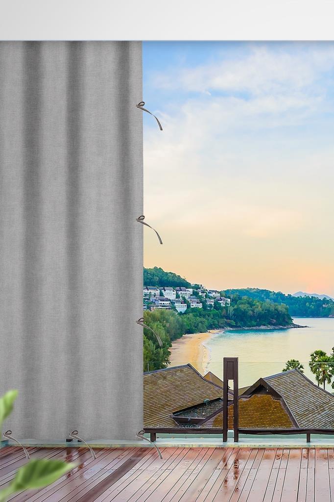 Her ölçüde ENXBOY Seçenekli Bağcıklı Balkon Perdesi-Balkon Brandası Düz Gri