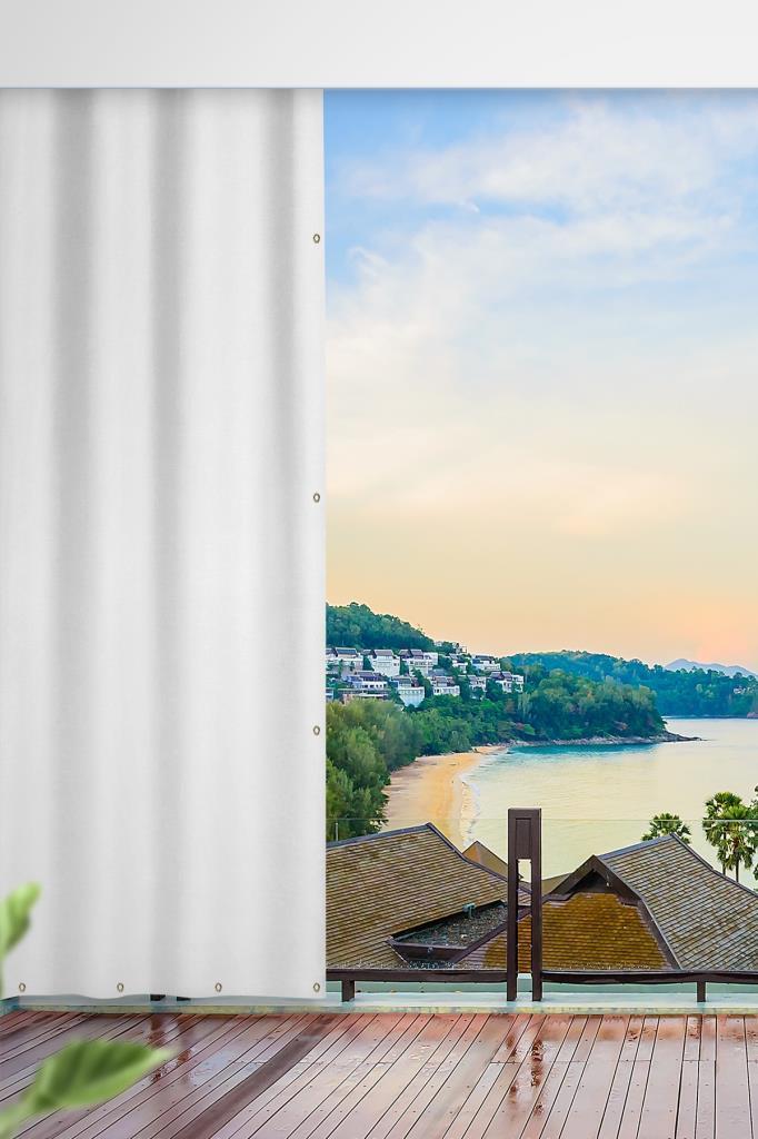 Her ölçüde ENXBOY Seçenekli Kuşgözlü Balkon Perdesi-Balkon Brandası beyaz