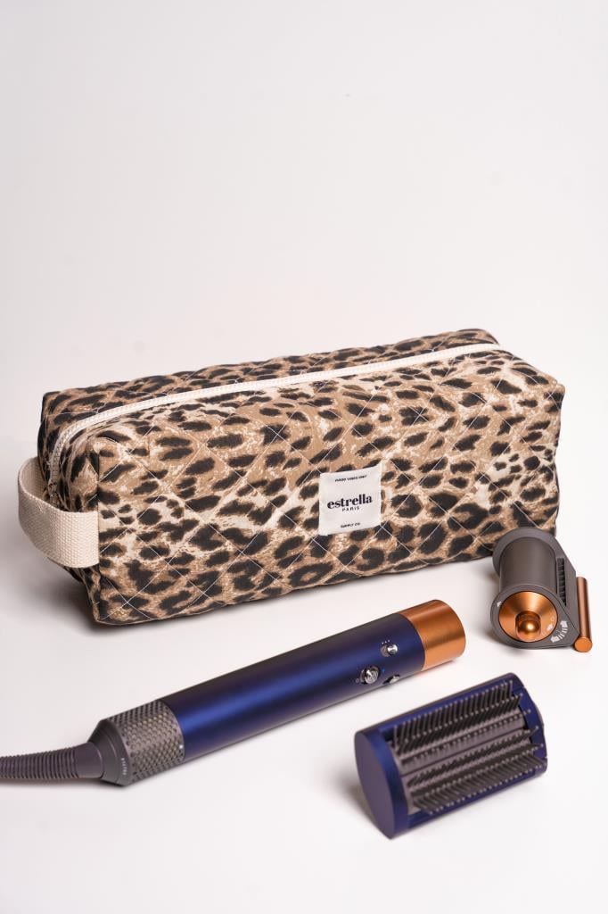 Leopar Dy-son Airwrap ve Tüm Saç Şekillendiriciler için XL Boy Çanta Seyahat Çantası Leo-KARE