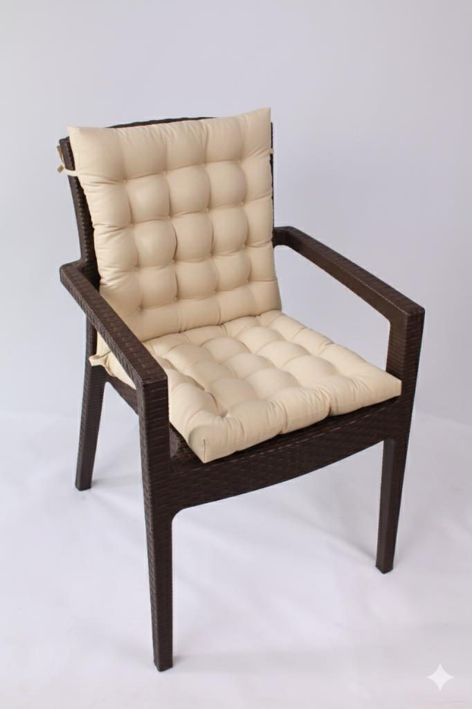 Lotus Lüx Pofidik Rattan Lotus Sandalye Minderi 43x93, Bej