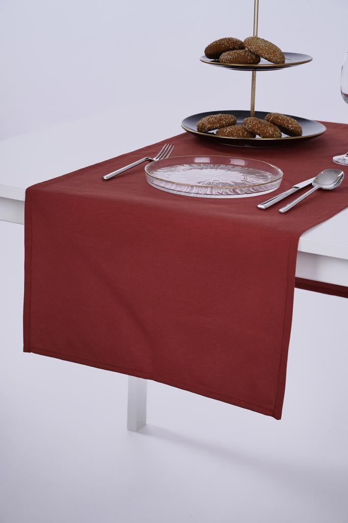 Lüks 140x40 Runner Leke Tutmaz Su iticili Özel Kumaş KİREMİT