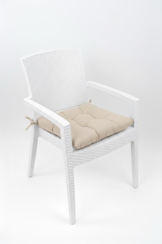 MEGA Bej Sandalye Minderi 45x45 Özel Dikişli Bağcıklı