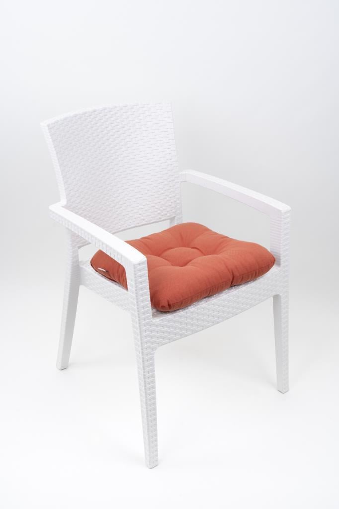 MEGA Kiremit Sandalye Minderi 45x45 Özel Dikişli Bağcıklı