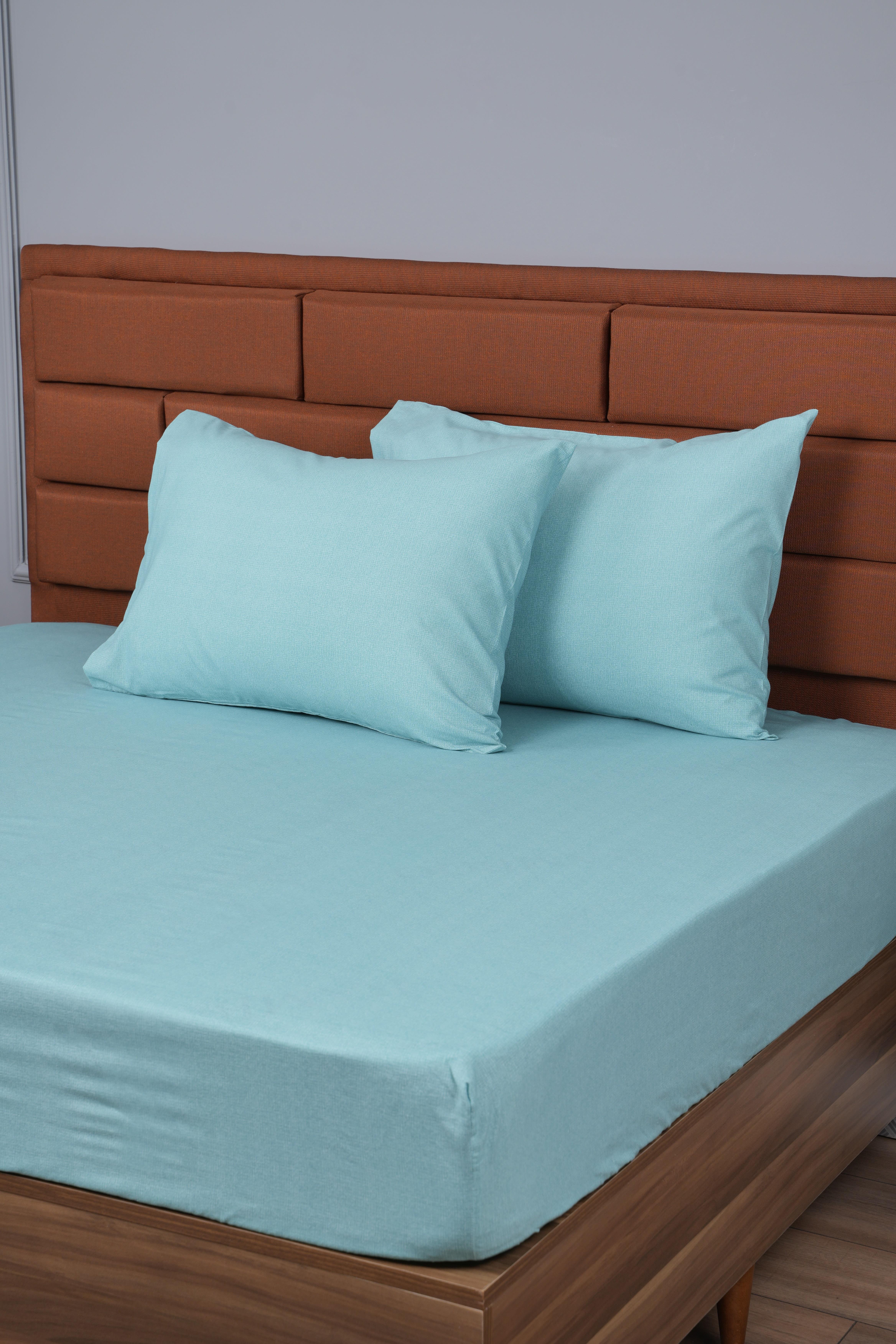 TEK KİŞİLİK LASTİKLİ ÇARŞAF+1 YASTIK KILIFI HEDİYE 100X200 Su Yeşili