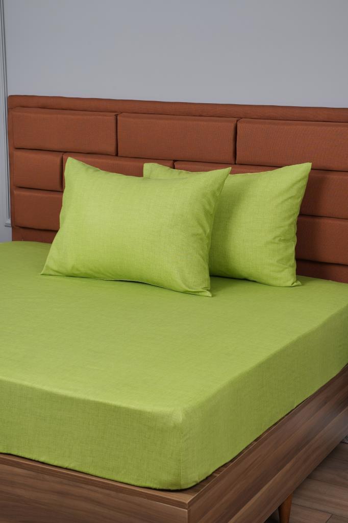 TEK KİŞİLİK LASTİKLİ ÇARŞAF+1 YASTIK KILIFI HEDİYE 100X200 Yeşil