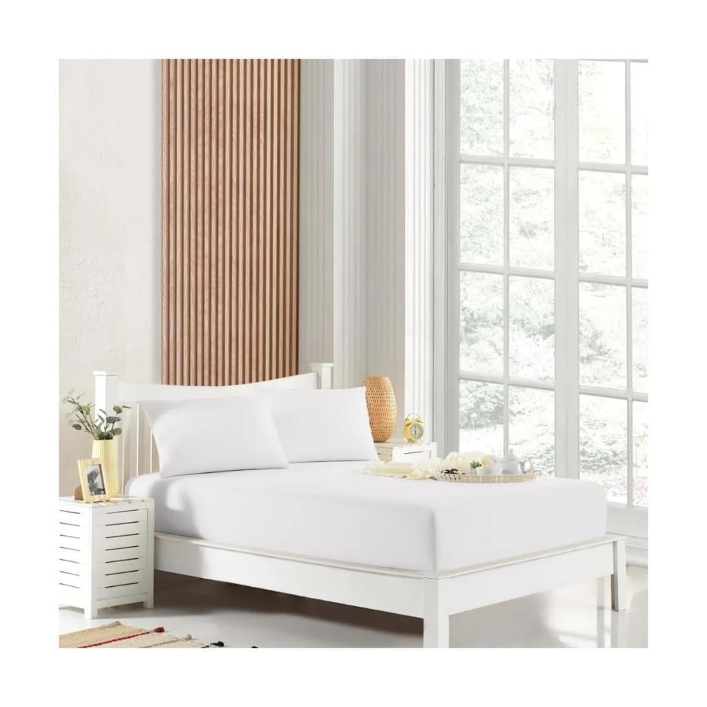 TEK KİŞİLİK LASTİKLİ ÇARŞAF+1 YASTIK KILIFI HEDİYE 100X200 BEYAZ