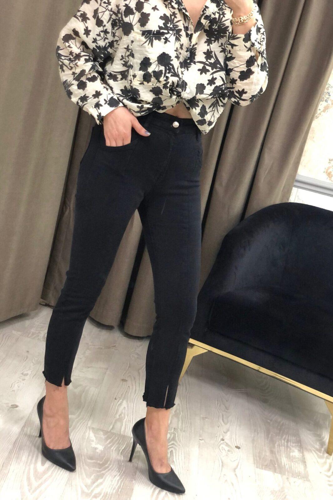 Yırtmaçlı Kanvas Pantolon