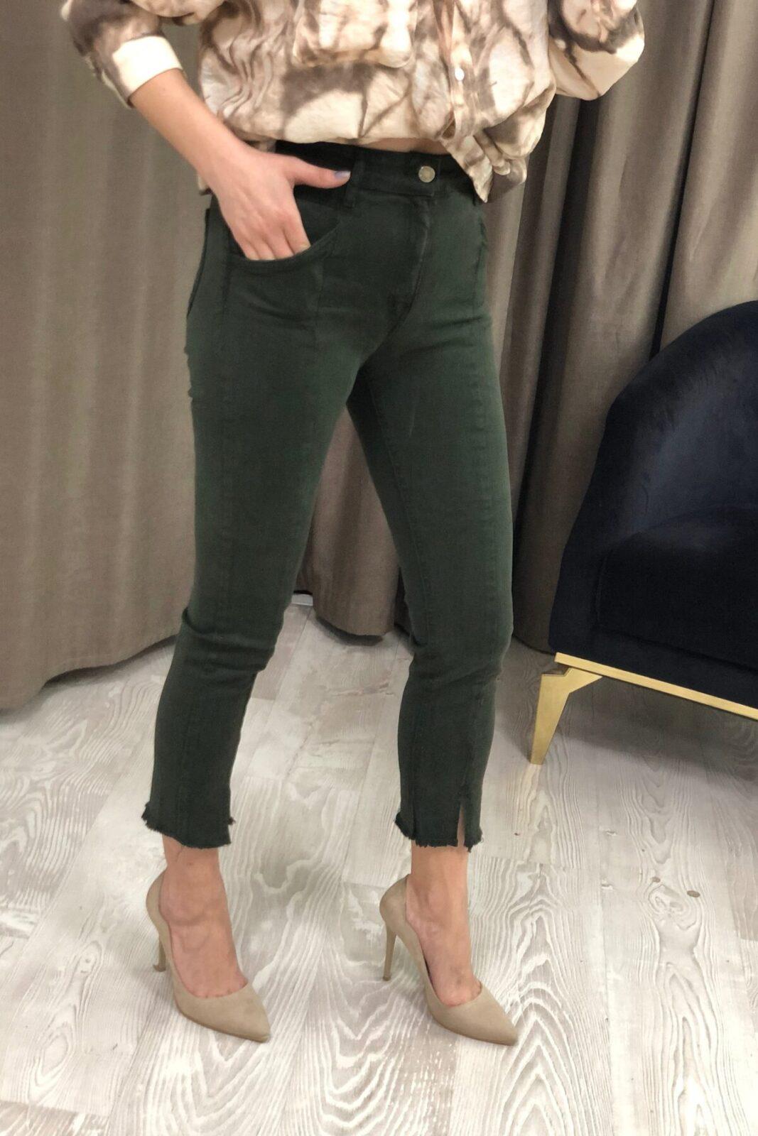 Yırtmaçlı Kanvas Pantolon