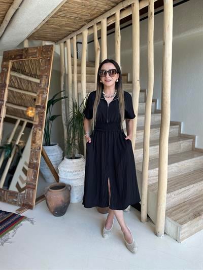 Cepli fermuarlı elbise-248