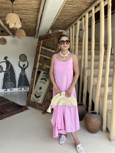 Gömlekli İp askılı elbise-249